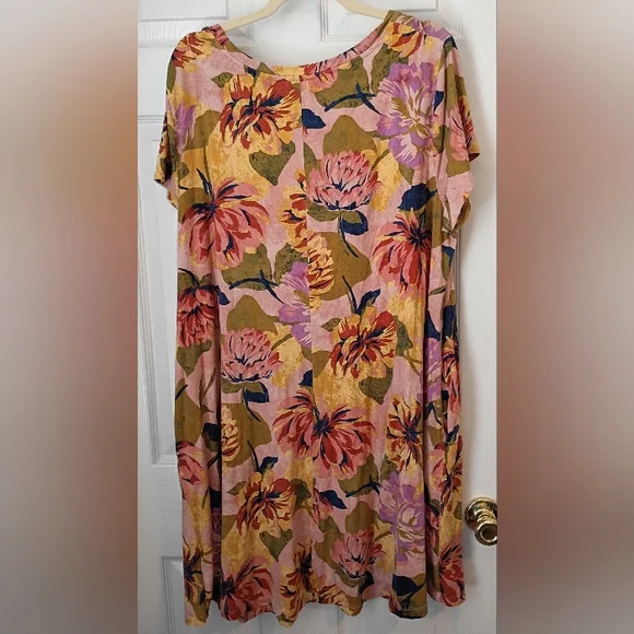 Terra & Sky Multicolor Floral Swing Dress - Picture 4 of 4